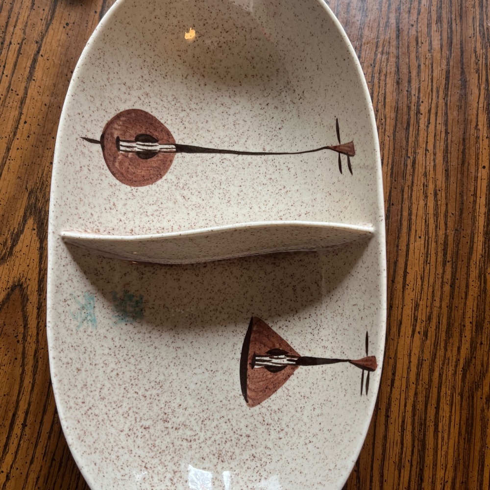 Mid Century Red Wing Potteries “Lute Song” Divided Serving Dish